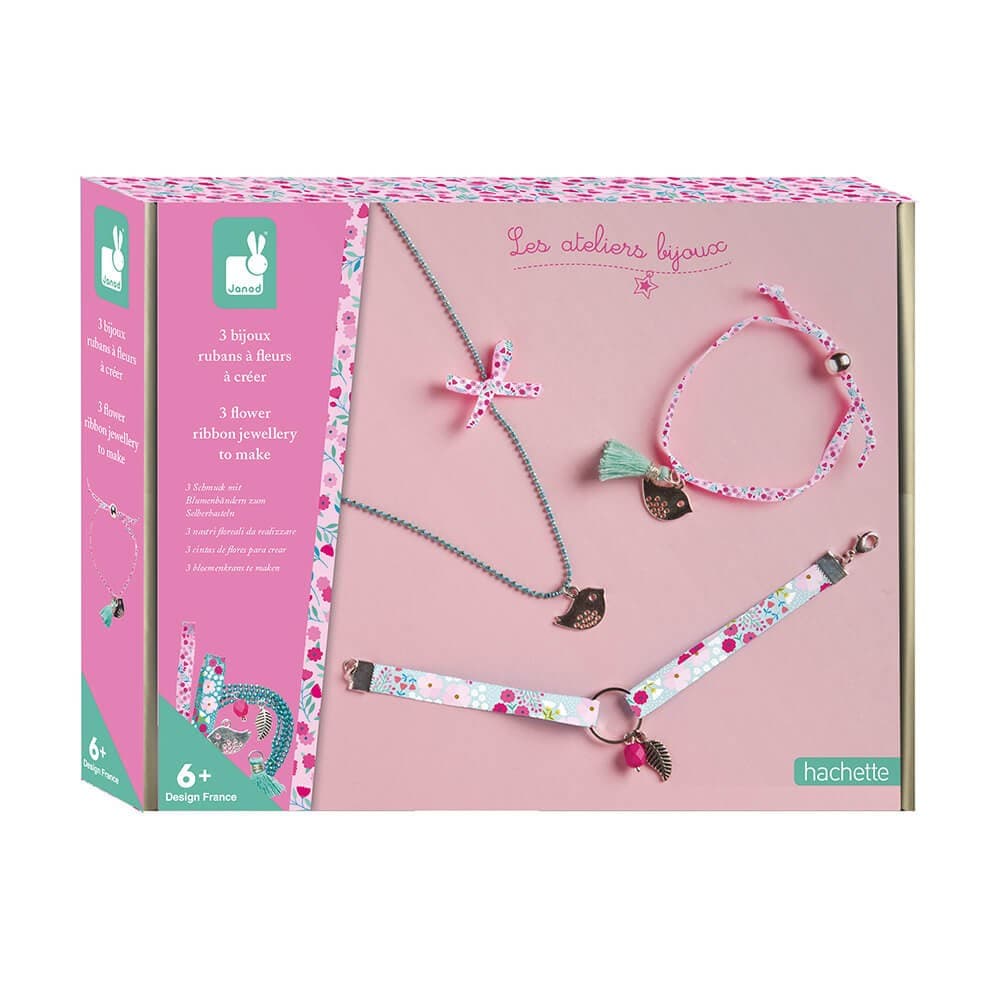 Janod Kit Créatif 3 Bijoux Rubans à Fleurs à Créer