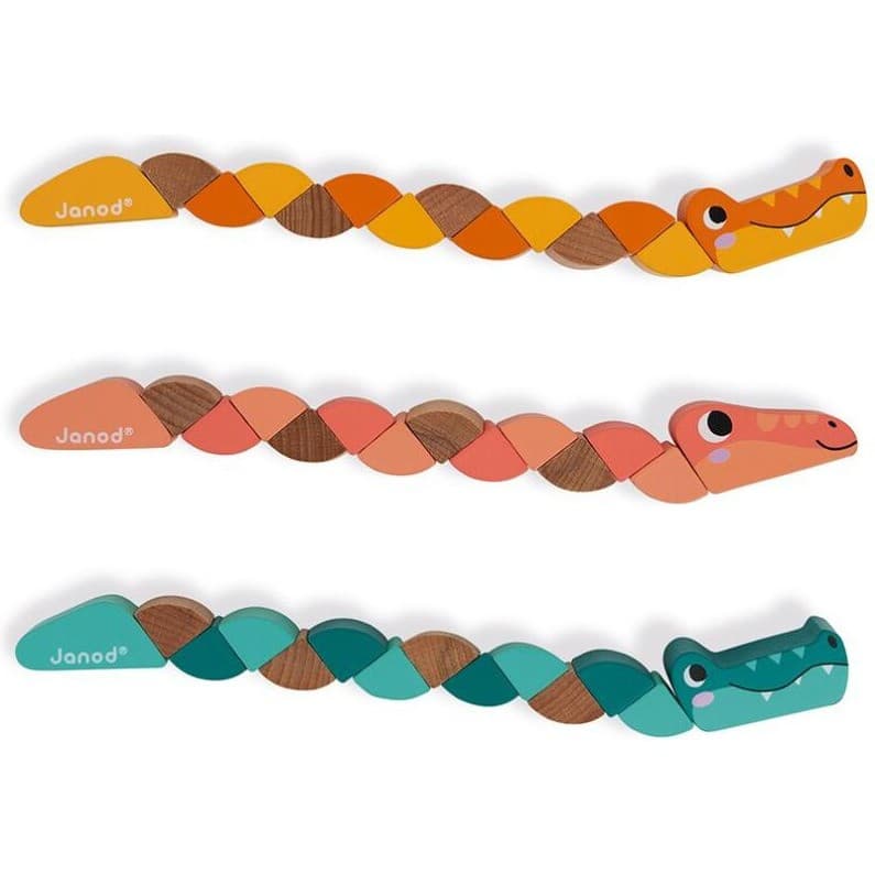 Janod Serpent magique Crocodile articulé en bois