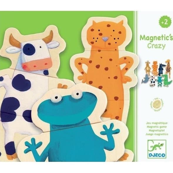 Djeco Jeu Magnétique en bois Crazy Animaux