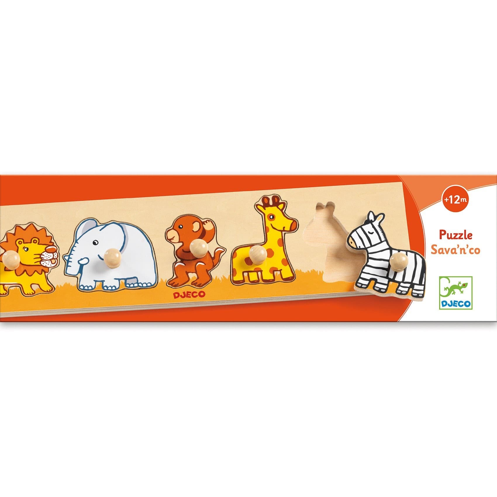 Djeco Encastrement en bois Sava'n'Co Puzzle 5 pièces