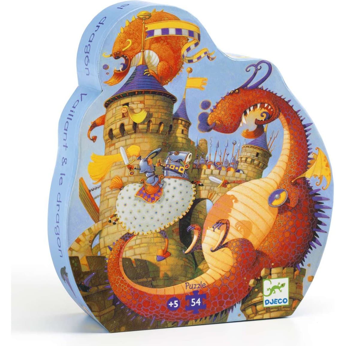 Djeco Puzzle silhouette Vaillant et le dragon 54 pièces