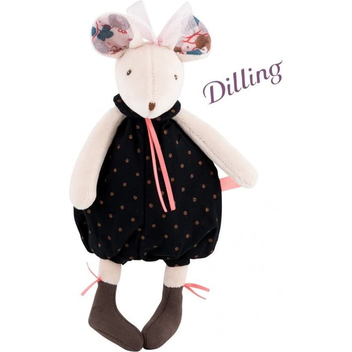 Moulin Roty Hochet Peluche souris noire Il était une fois