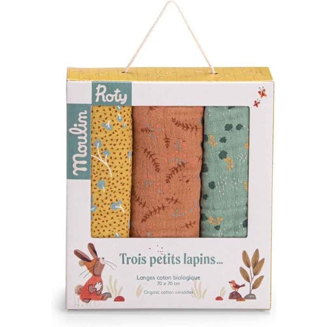 Moulin Roty Set de 3 langes Trois Petits Lapins