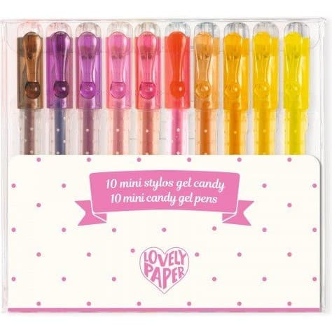 Djeco 10 mini stylos gel candy