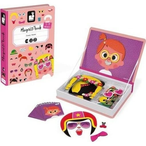 Janod Coffret Magneti'book Crazy Faces Fille
