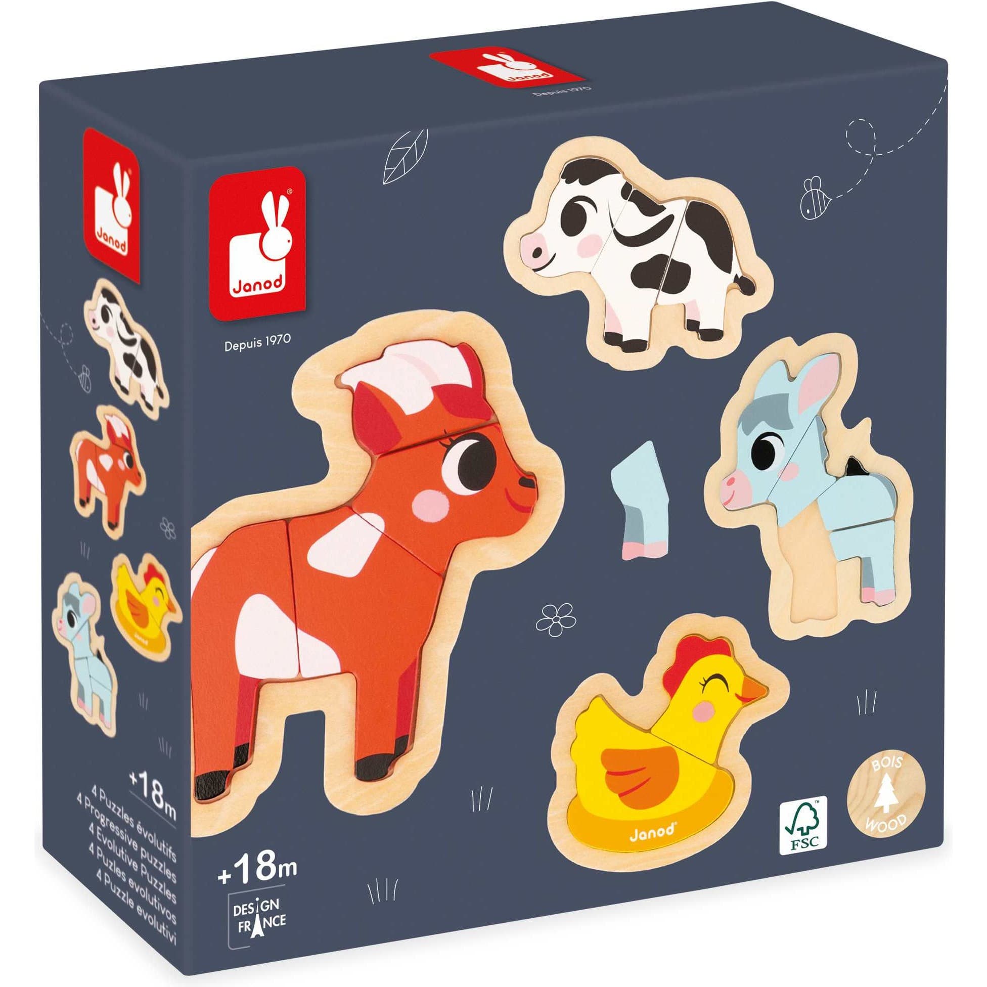 Janod Puzzles évolutifs en bois Ferme