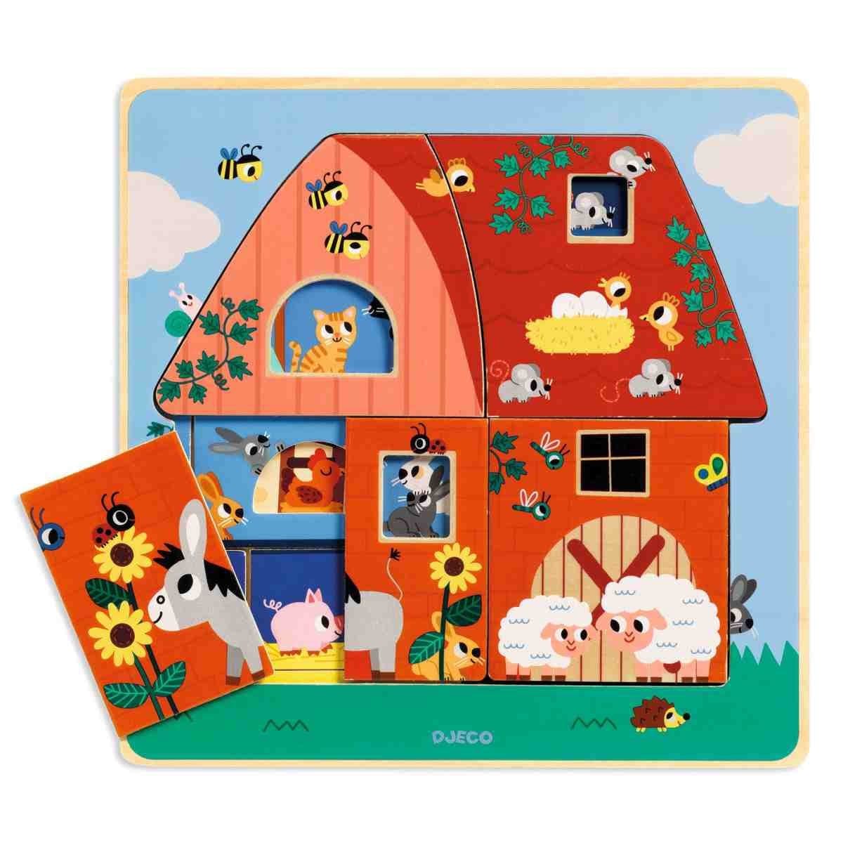 Djeco Puzzle Chez Moo 12 pièces