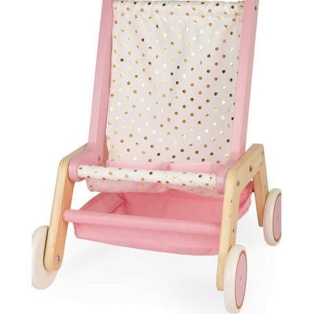 Janod Poussette en bois pour poupée Candy Chic