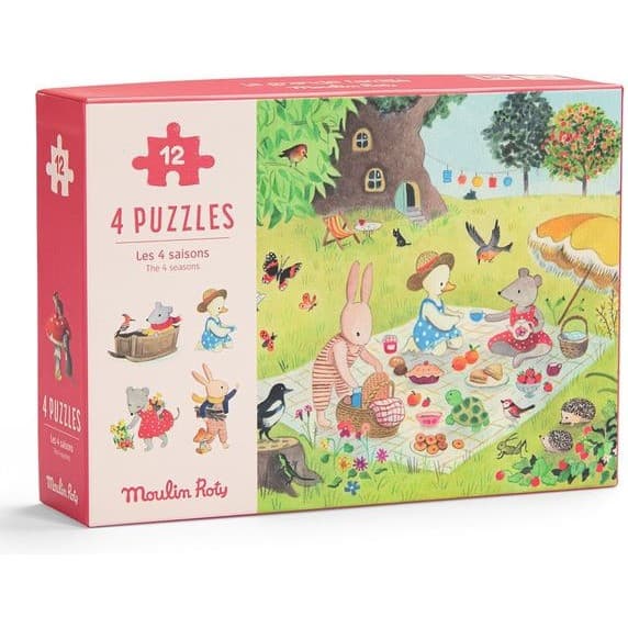 Moulin Roty 4 mini puzzles Les Saisons