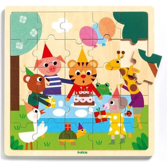 Djeco Puzzle à encadrement 25 pièces : Puzzlo Happy