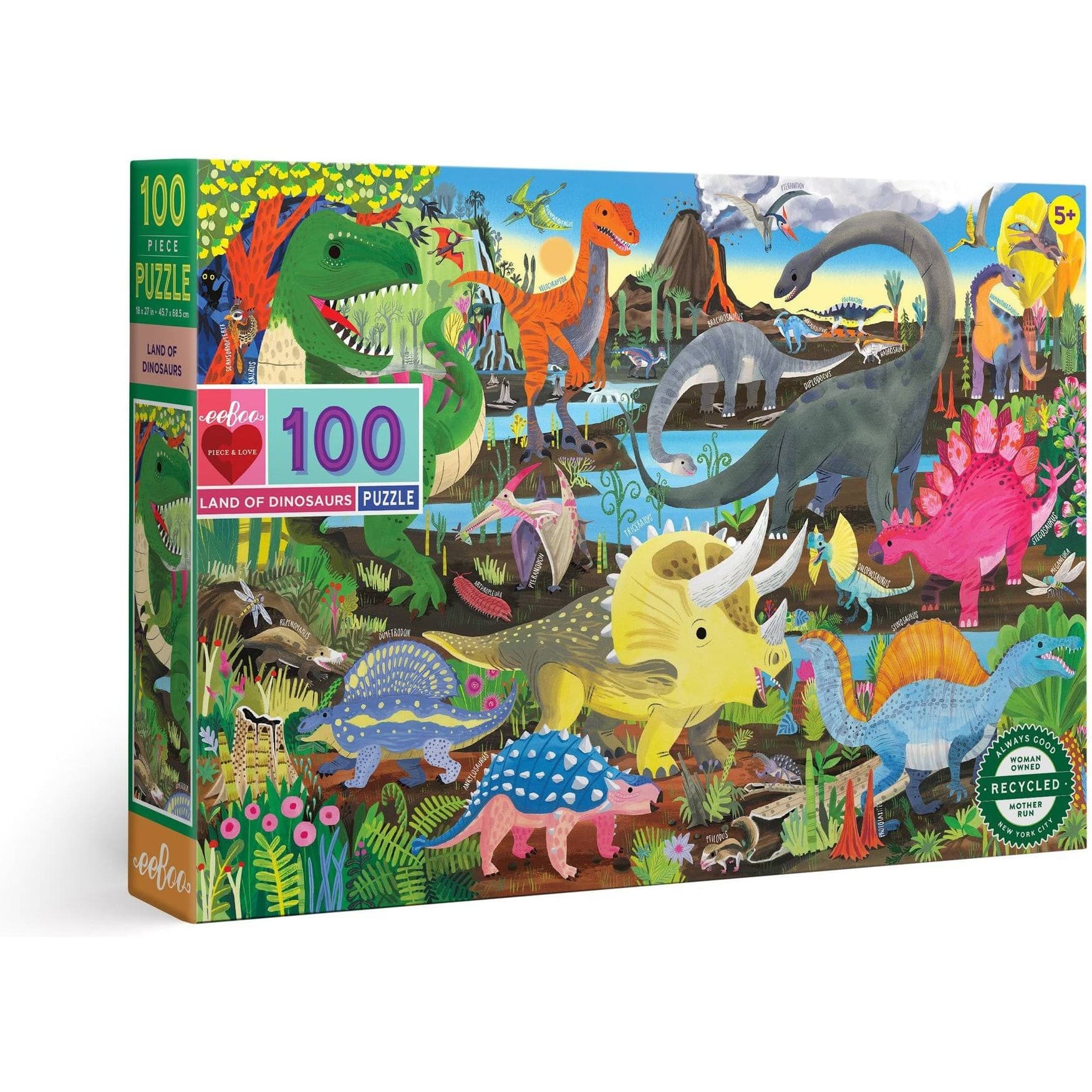 Eeboo Puzzle Le Temps des Dinosaures 100 Pièces