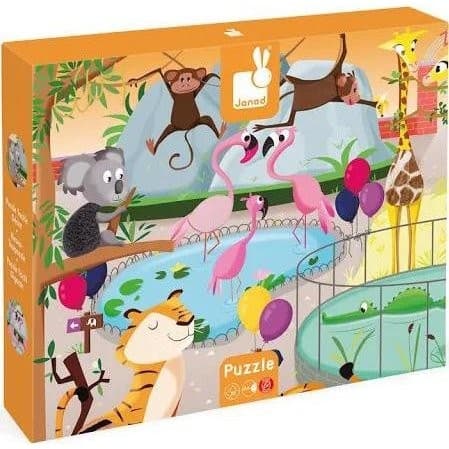 Janod Puzzle tactile Une journée au zoo
