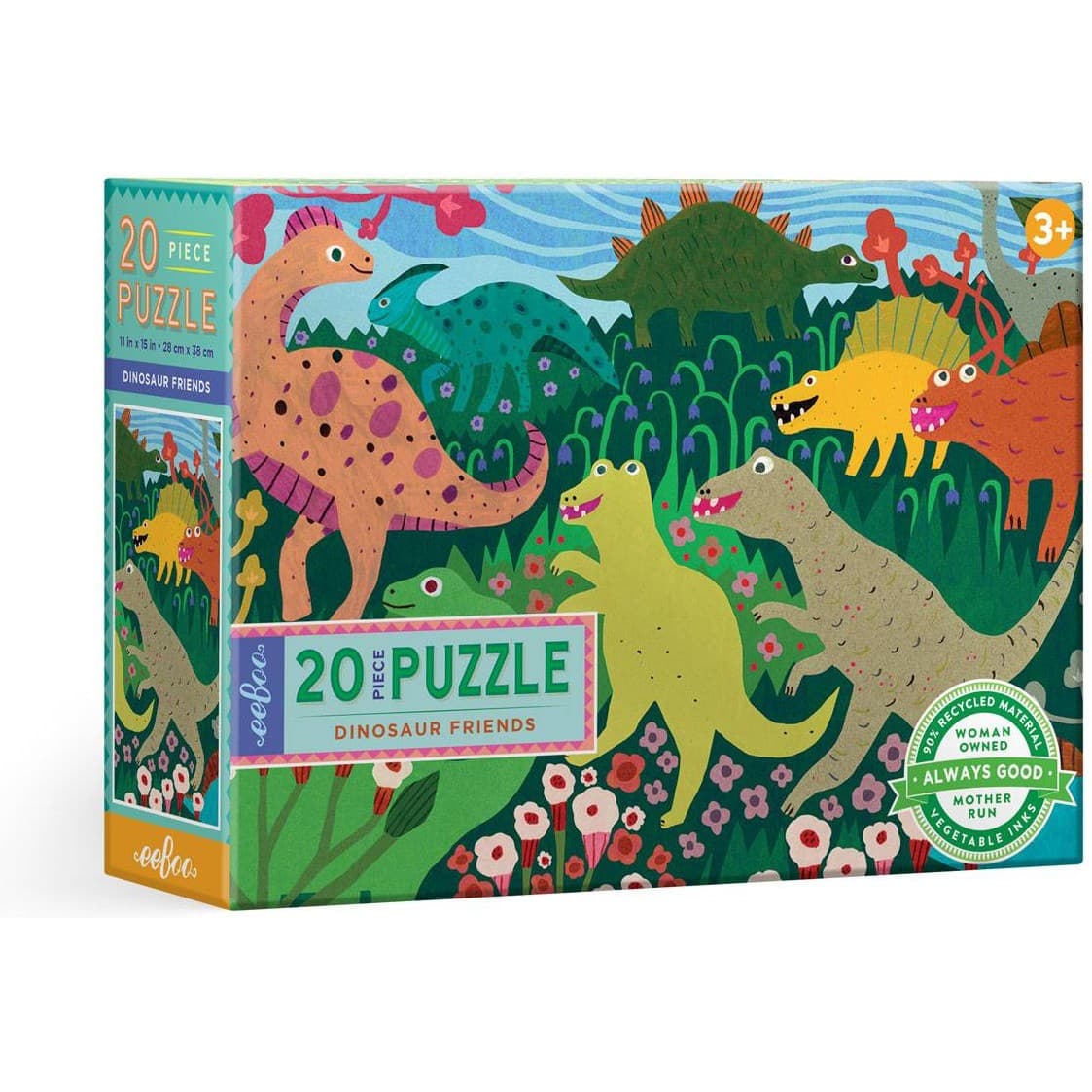 Eeboo Puzzle Amis Dinosaures 20 Pièces