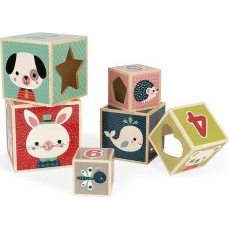 Janod Pyramide 6 Cubes Baby Forest