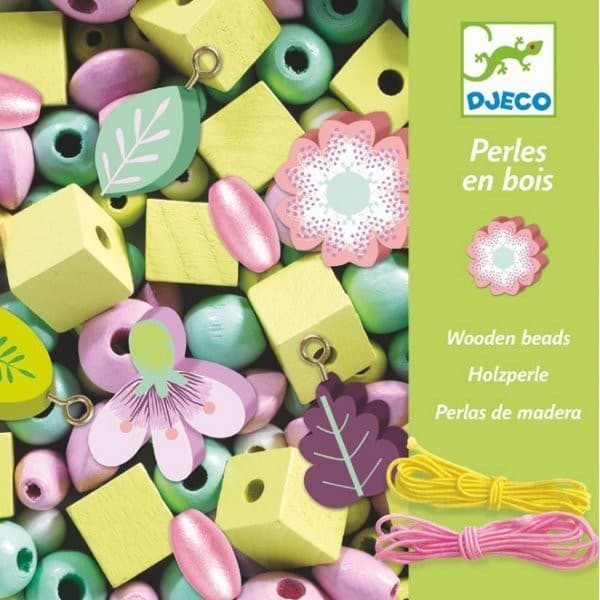 Djeco Perles En Bois Feuilles Et Fleurs Foison De Perles