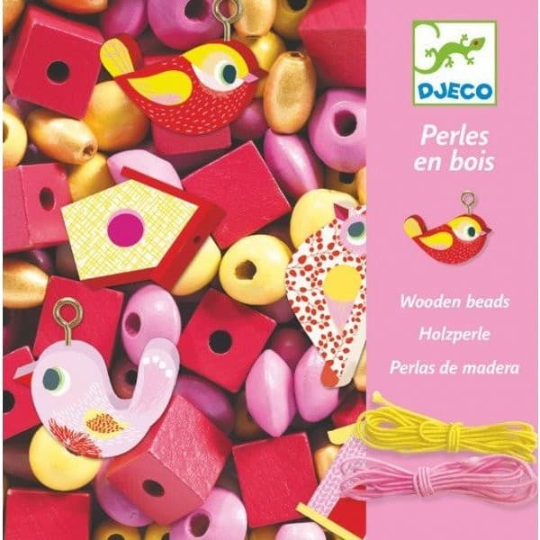 Djeco Perles En Bois Oiseaux