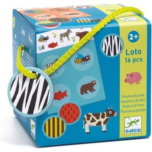 Djeco Loto 16 pcs Plumes et poils