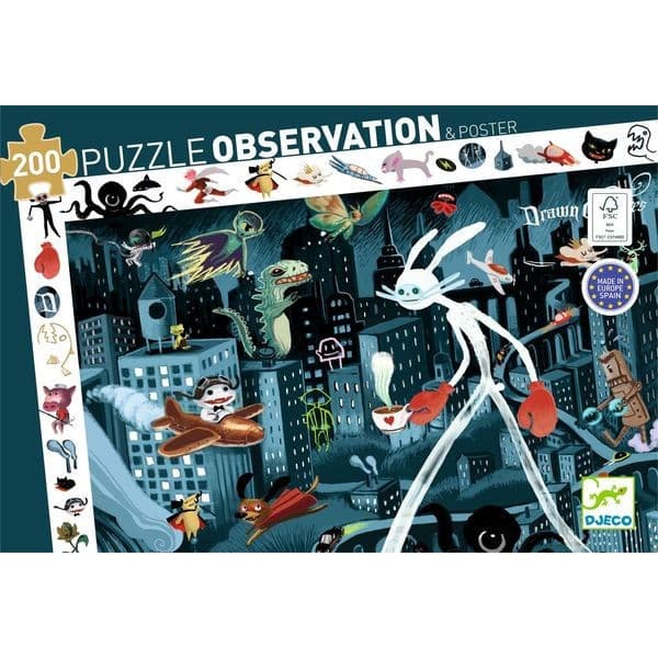 Djeco Puzzle d'observation Night City 200 pièces