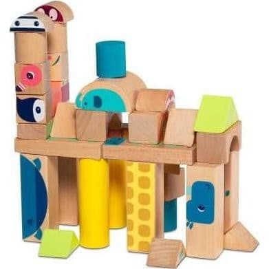 Lilliputiens Jeu de contruction en bois Jungle Blocs