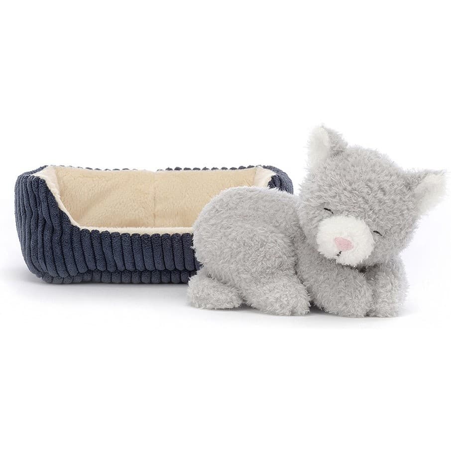 Jellycat Peluche chat et son panier Napping Nipper