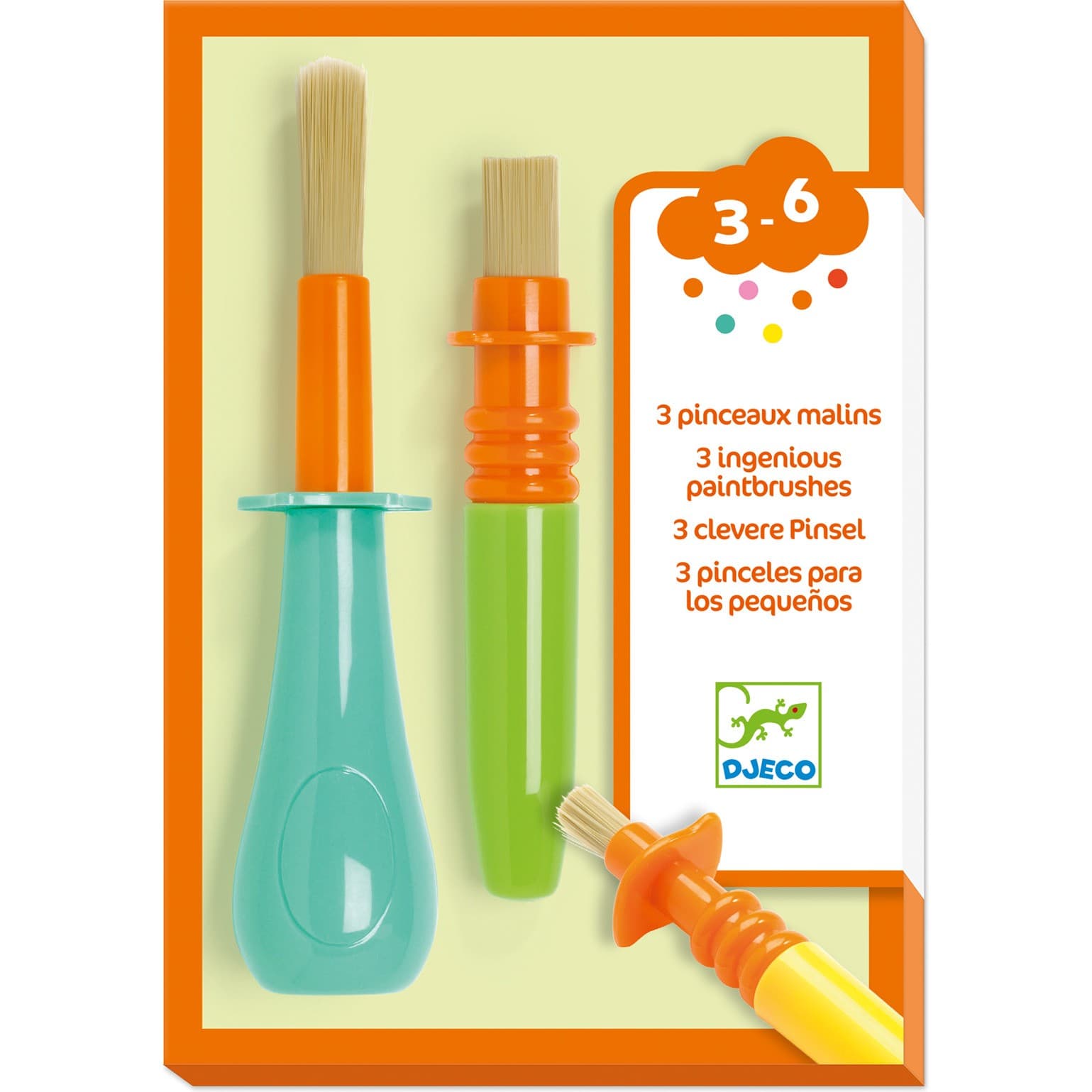Djeco Accessoires des petits 3 pinceaux malins