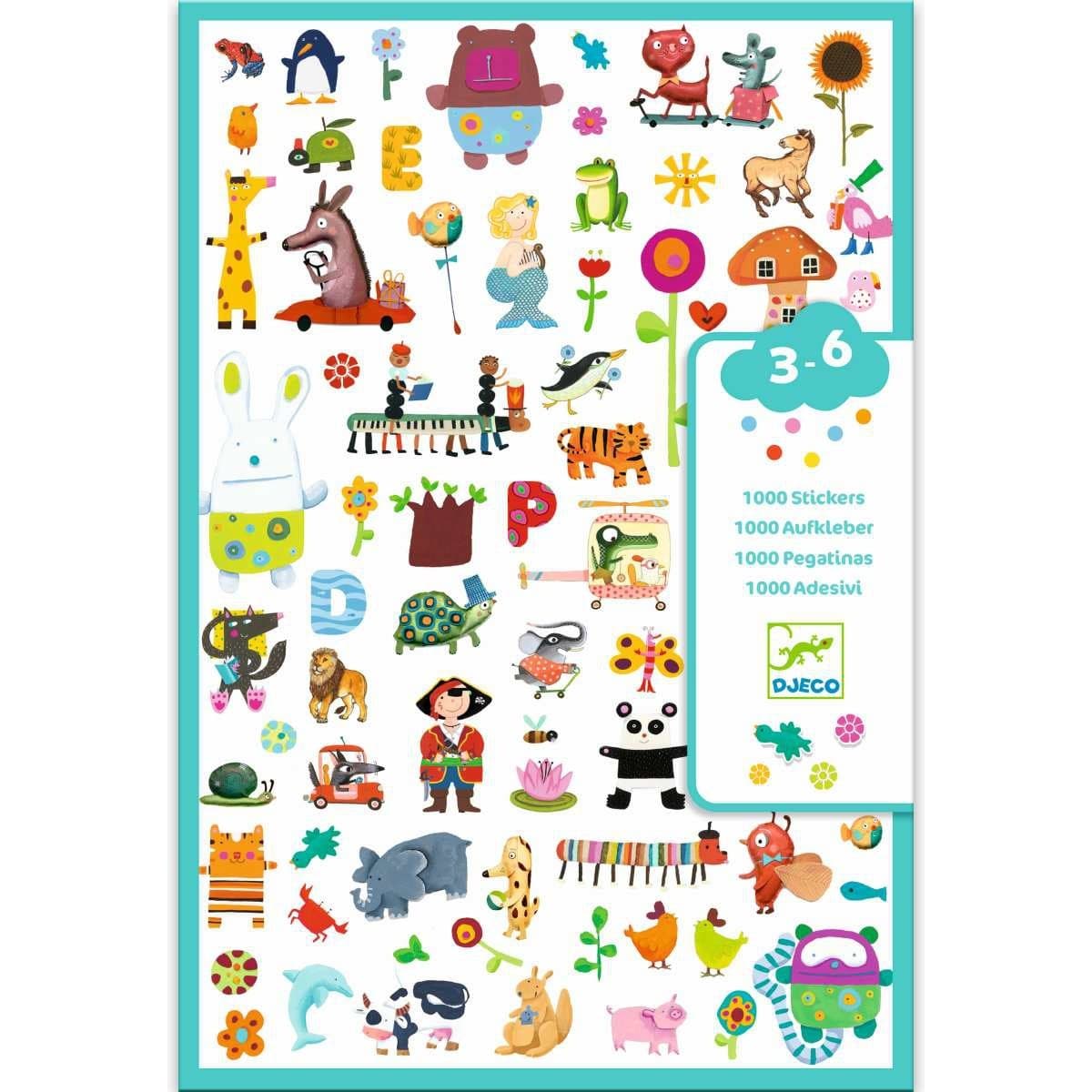 Djeco Stickers Papier 1000 Stickers pour les petits