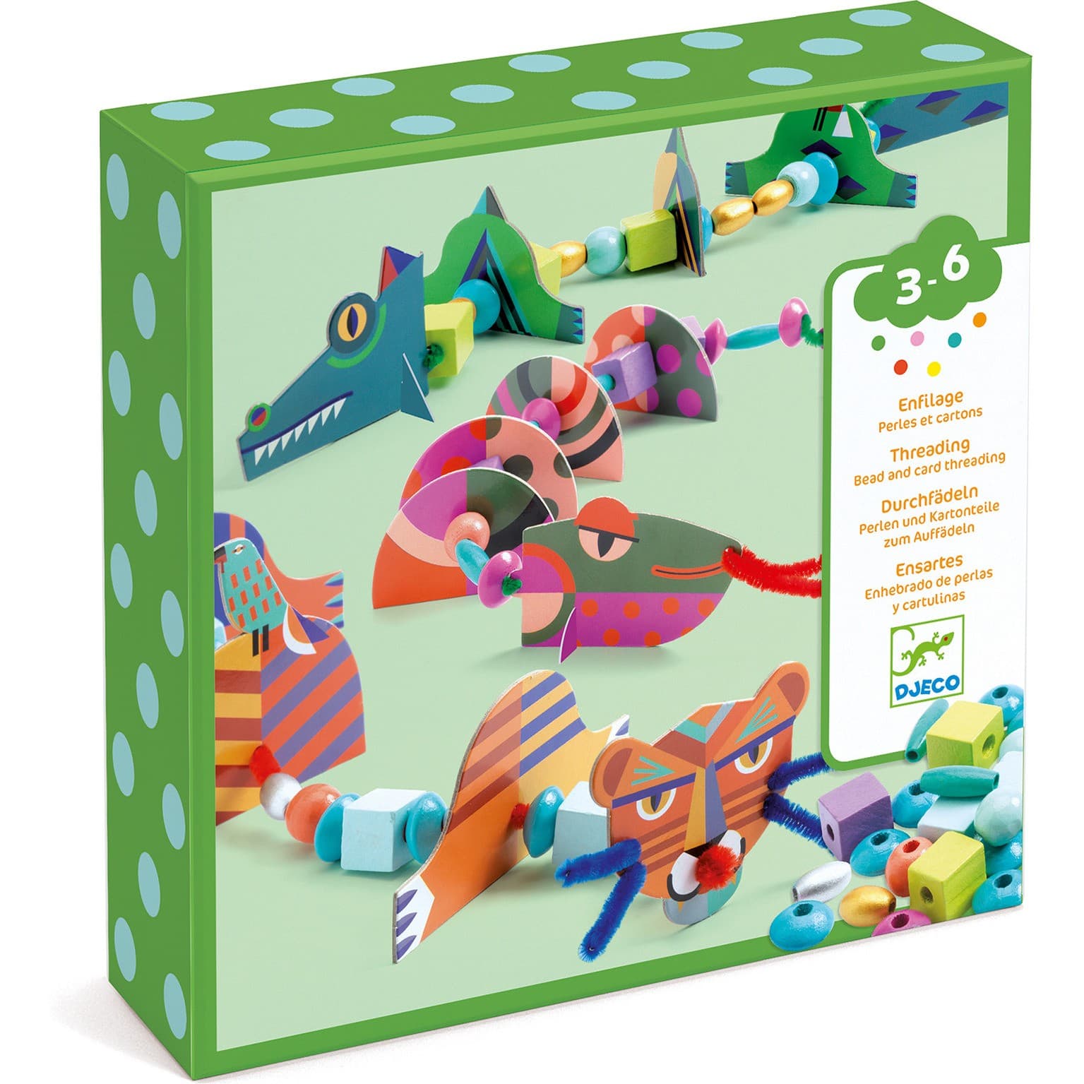 Djeco Coffret enfilage : Mes animaux à moi