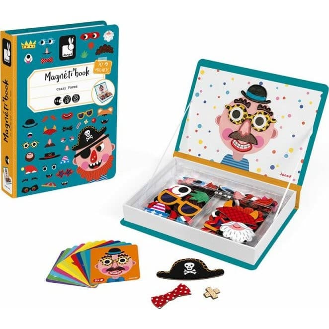 Janod Coffret Magnetibook Crazy Faces Garçons