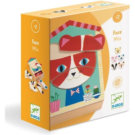 Djeco Puzzle apprentissage 18 pièces en bois : Face