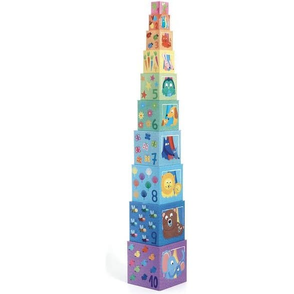 Djeco Cubes à empiler : Arc en ciel