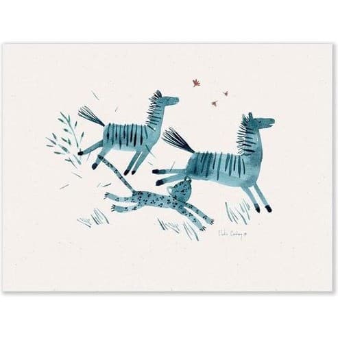 Moulin Roty Affiche Les zébres et le guépard Sous mon baobab