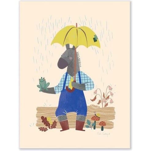Moulin Roty Affiche Ane 30x40cm Pomme des bois