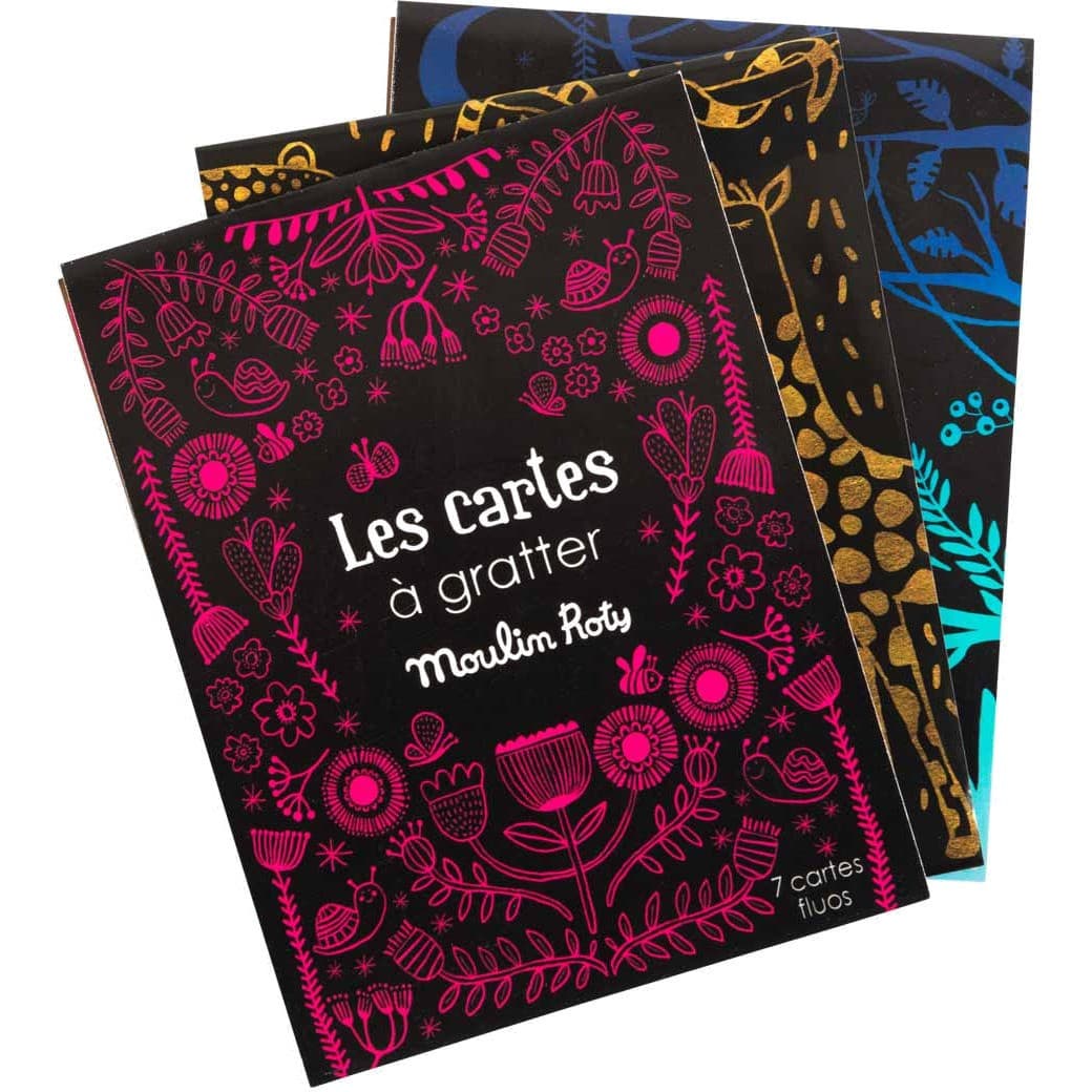 Moulin Roty Cartes à gratter Fluo Les Petites Merveilles