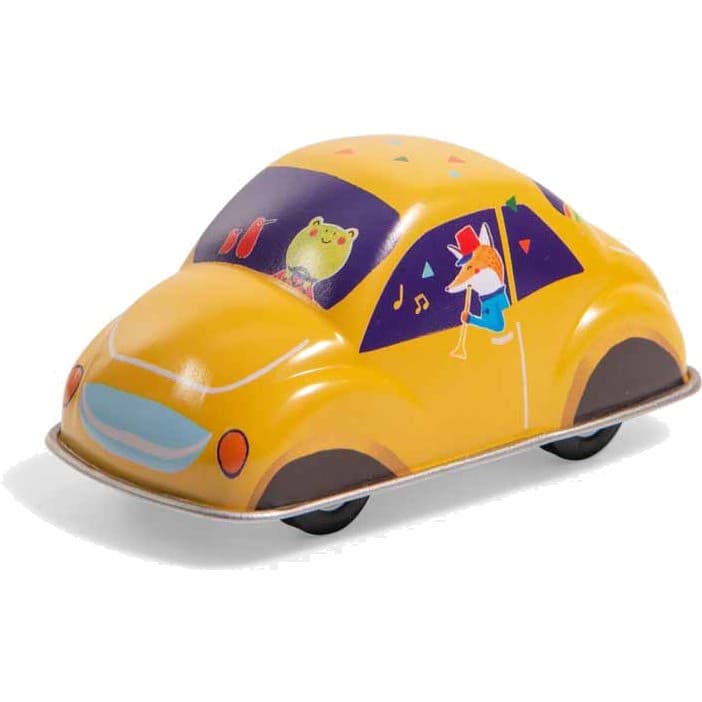 Moulin Roty Voiture en métal à friction jaune