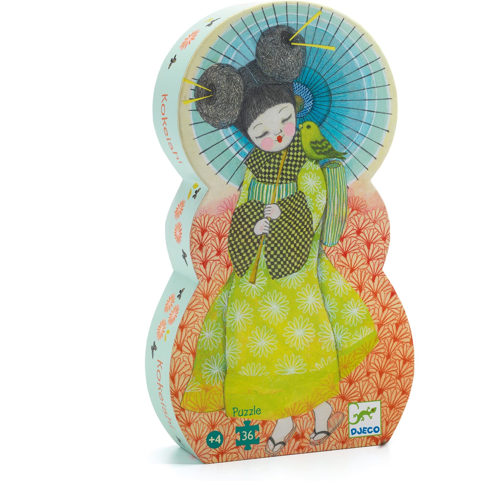 Djeco Puzzle silhouette Kokeshi de 36 pièces