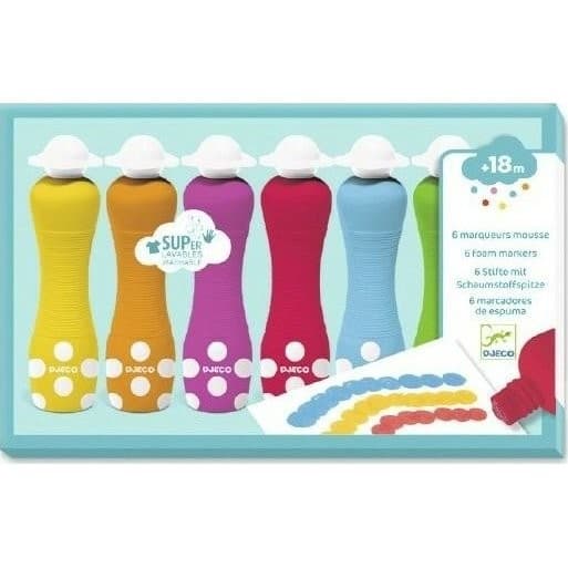 Djeco 6 Marqueurs Mousse