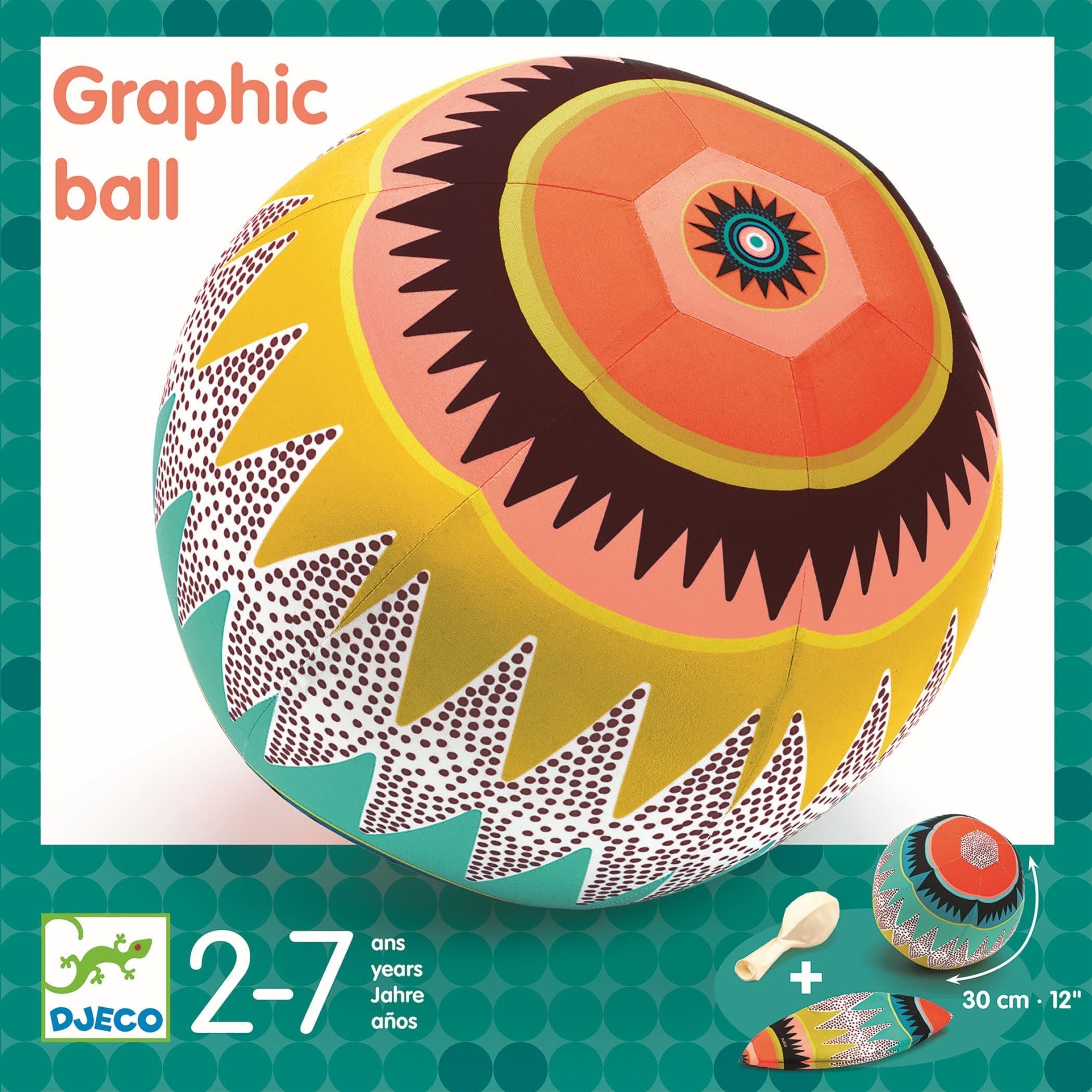 Djeco Ballon avec housse : Graphic ball