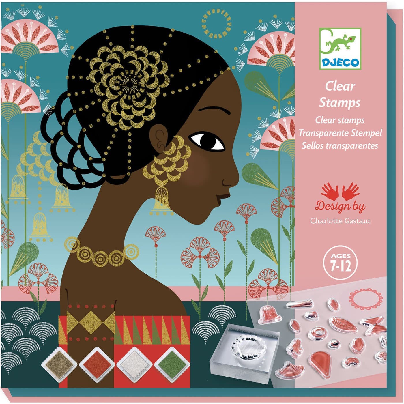 Djeco Coffret tampons motifs et parures