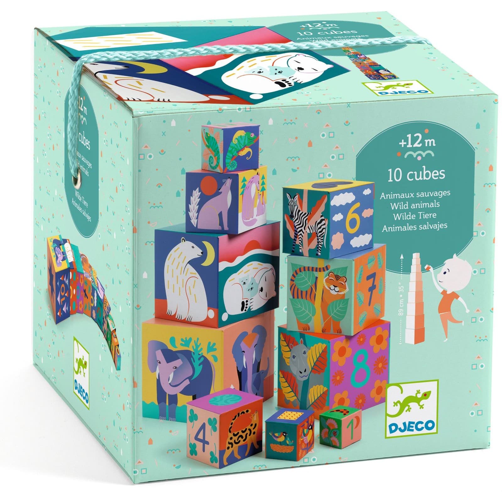 Djeco Cubes à empiler Animaux sauvages