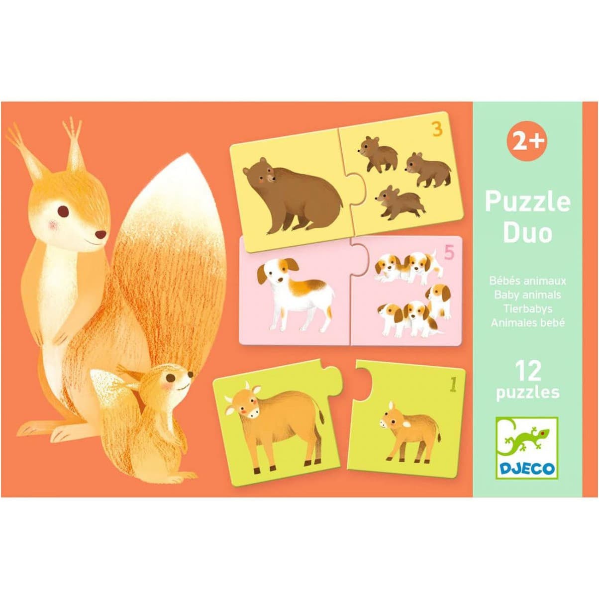 Djeco Puzzle Duo Duo Bébés animaux