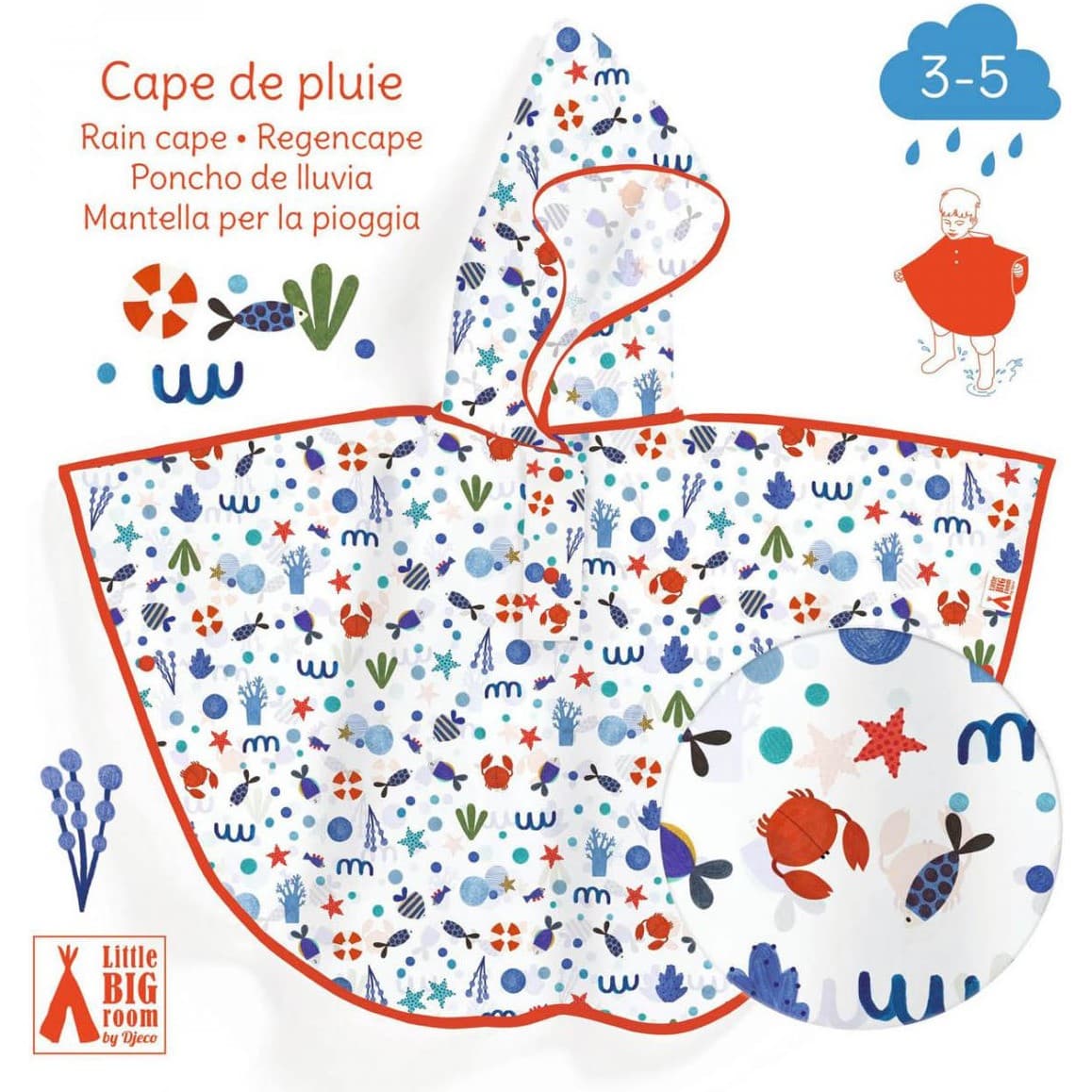Djeco Cape de pluie Océan 35 ans de