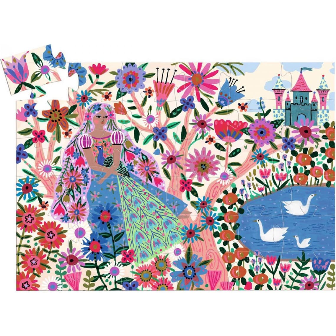 Djeco Puzzle silhouette La princesse et son paon 36 pièces
