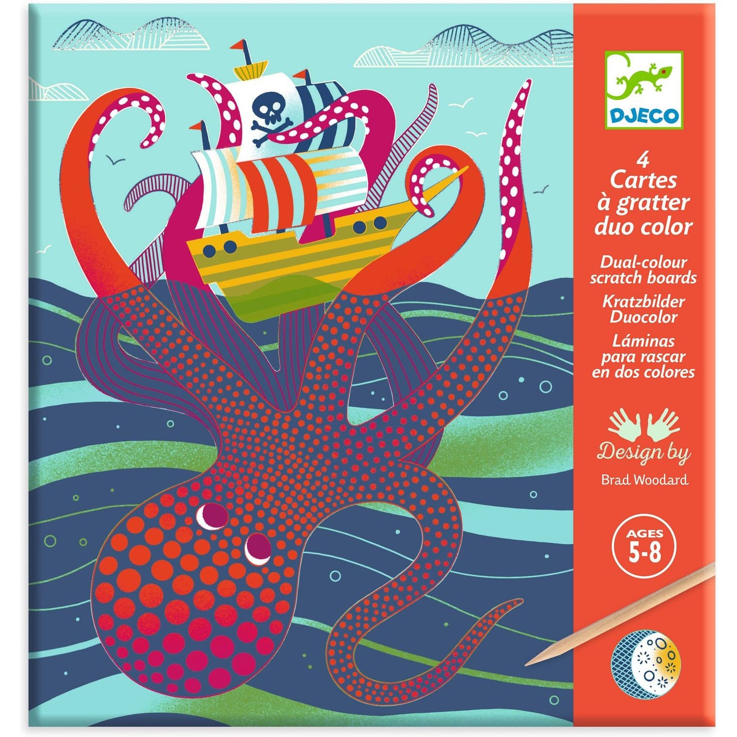 Djeco Cartes à gratter duo color Dessusdessous