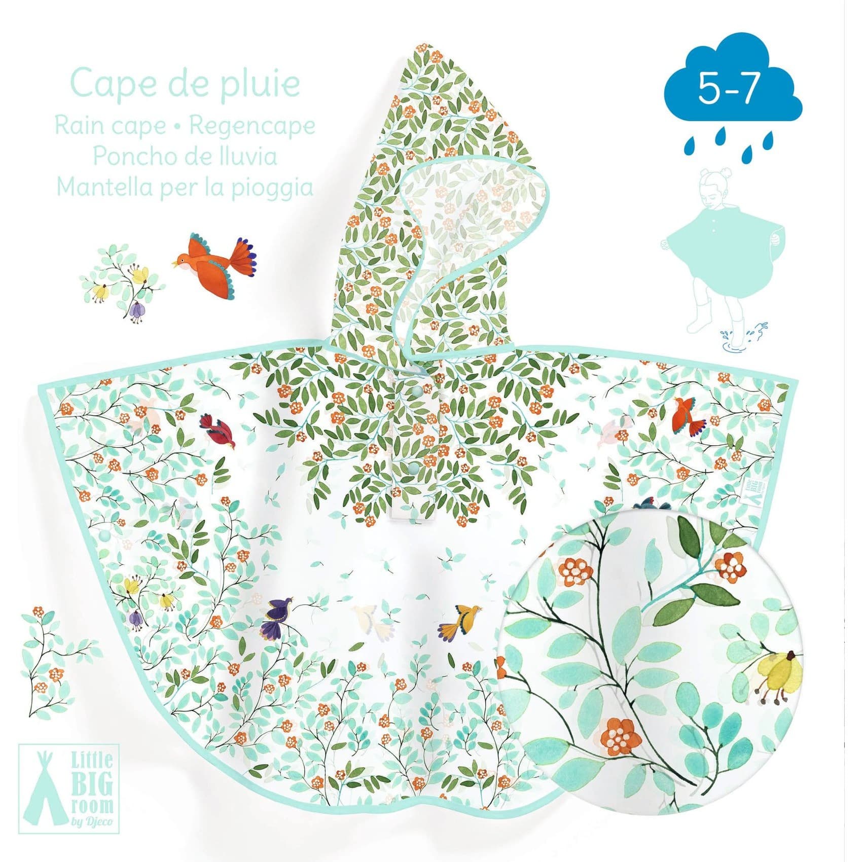 Djeco Grande cape de pluie Feuillage de 57 ans