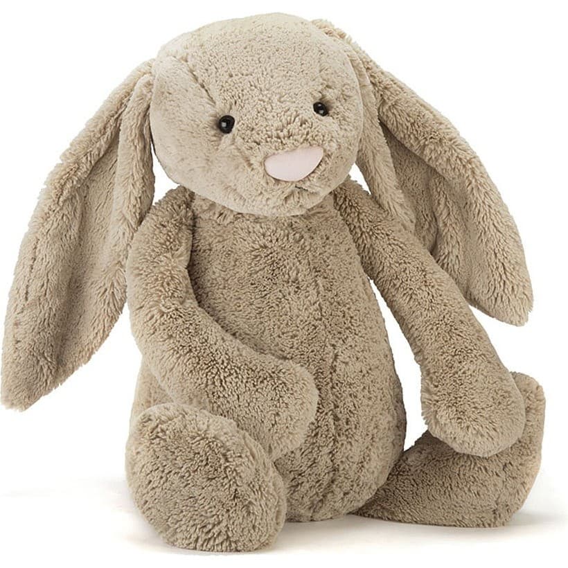 Jellycat Grande peluche lapin beige Bashful de 67cm