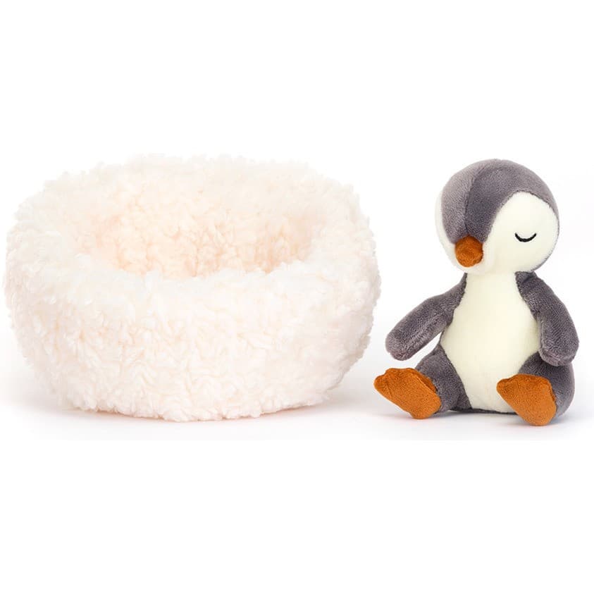Jellycat Peluche Pingouin dans son nid Hibernating