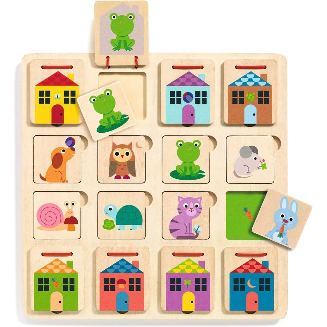 Djeco Puzzle à encastrement 16 pièces : Cabanimo