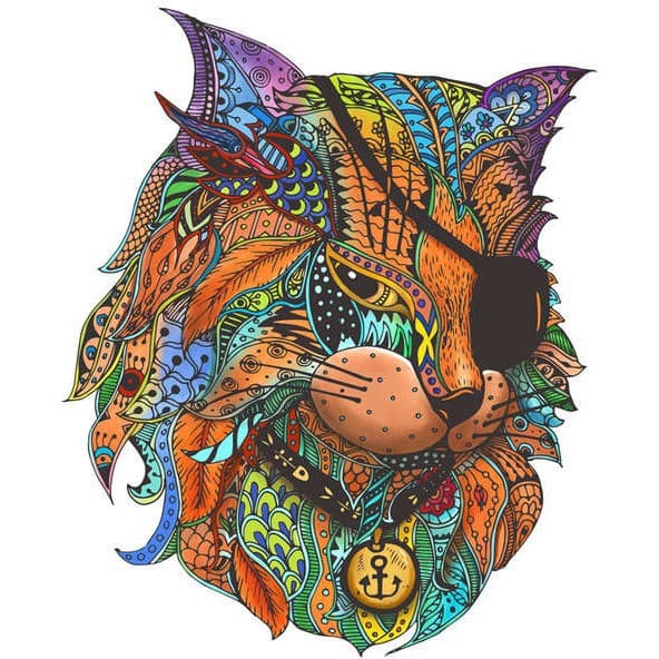 Gigamic Rainbow Puzzle en bois Chat Pirate 116 pièces