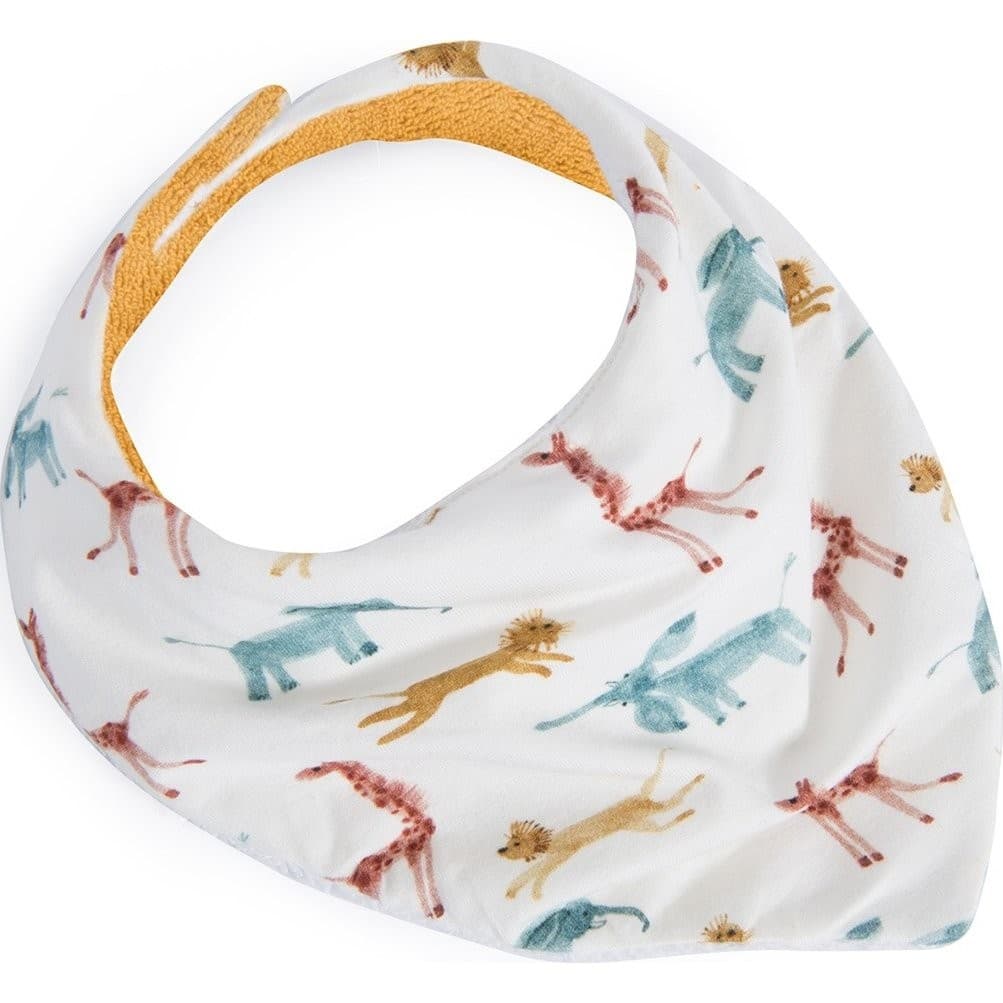 Moulin Roty Bavoir bandana jaune Sous mon Baobab