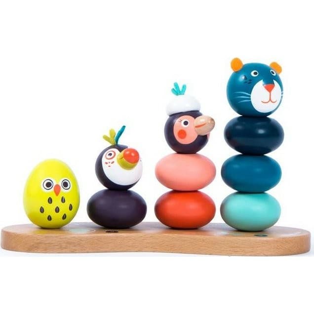 Moulin Roty Jouets à empiler en bois animaux Dans la Jungle